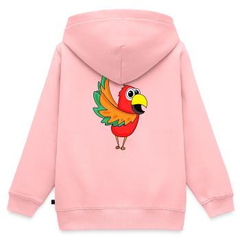 Parrot Jungle - Kids Premium Organic Zip-up Hoodie - rose - Back - AI Model Kid Female (0cm)