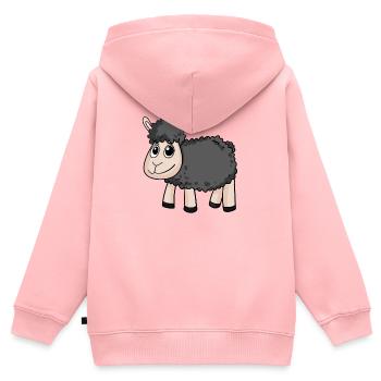 Schwarzes Schaf - Kinder Premium Organic Zip Hoodie - Rosa - Hinten - AI Model Kid Female (0cm)