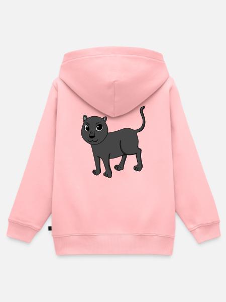 Schwarzer Panther - Kinder Premium Organic Zip Hoodie - Rosa
