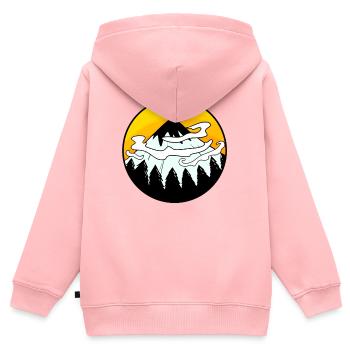 Berg Berge Berggipfel Gipfel - Kinder Premium Organic Zip Hoodie - Rosa - Hinten - AI Model Kid Female (0cm)