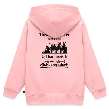 Unser Orchester ist wie eine Familie - Kinder Premium Organic Zip Hoodie - Rosa - Hinten - AI Model Kid Female (0cm)