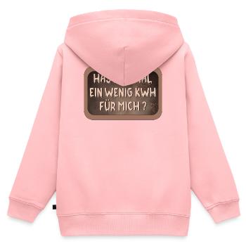 STROM KOSTEN - ENERGIE SPRÜCHE - Kinder Premium Organic Zip Hoodie - Rosa - Hinten - AI Model Kid Female (0cm)