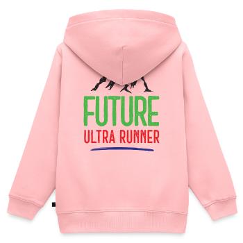 Future Ultra Runner - Kinder Premium Organic Zip Hoodie - Rosa - Hinten - AI Model Kid Female (0cm)