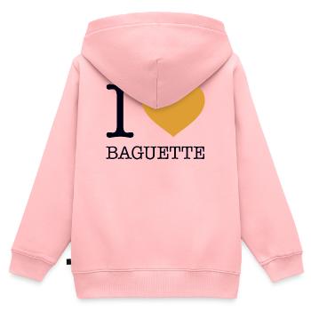 I LOVE BAGUETTE Frankreich - Kinder Premium Organic Zip Hoodie - Rosa - Hinten - AI Model Kid Female (0cm)