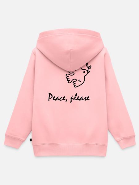 Peace, please, Friedenstaube - Kinder Premium Organic Zip Hoodie - Rosa