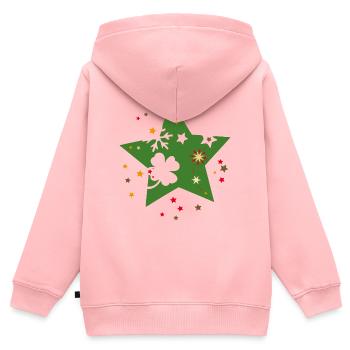 Weihnachtsstern - Kinder Premium Organic Zip Hoodie - Rosa - Hinten - AI Model Kid Female (0cm)