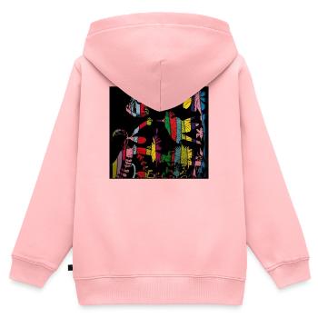 Kolibri - Kinder Premium Organic Zip Hoodie - Rosa - Hinten - AI Model Kid Female (0cm)