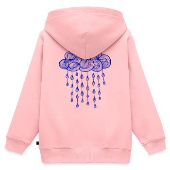 Regen, Jahreszeit, Regen, Wasserkreislauf - Kinder Premium Organic Zip Hoodie - Rosa - Hinten - AI Model Kid Female (0cm)