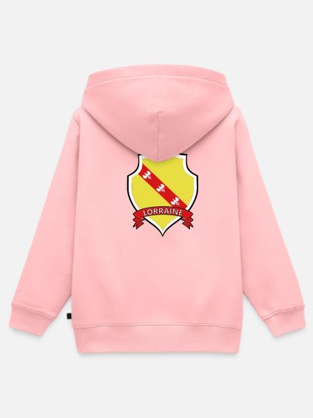 Lorraine - Sweat Premium à capuche zippé enfant bio - rose