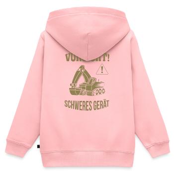 Bagger Baggerfahrer Baugeräteführer Schweres Gerät - Kinder Premium Organic Zip Hoodie - Rosa - Hinten - AI Model Kid Female (0cm)