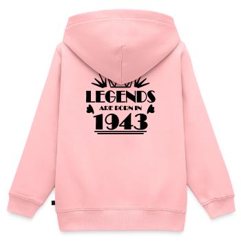 1943 - Jahrgang 1943 - Kinder Premium Organic Zip Hoodie - Rosa - Hinten - AI Model Kid Female (0cm)