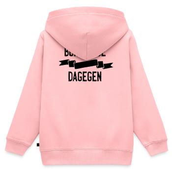Born to be dagegen - Kinder Premium Organic Zip Hoodie - Rosa - Hinten - AI Model Kid Female (0cm)
