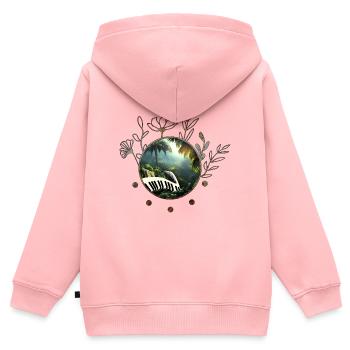 Piano in the jungle - Kids Premium Organic Zip-up Hoodie - rose - Back - AI Model Kid Female (0cm)