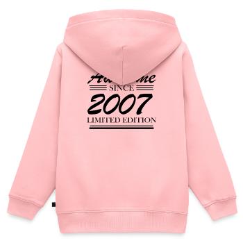 2007 - Vintage 2007 - Fantastic since 2007 - Kids Premium Organic Zip-up Hoodie - rose - Back - AI Model Kid Female (0cm)