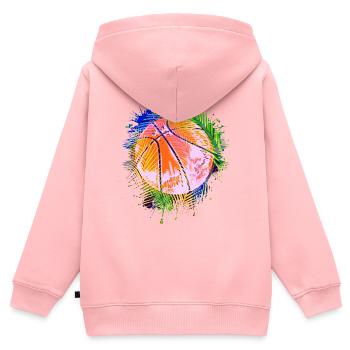 Bunter Basketball - Basketballer Retro Streetball - Kinder Premium Organic Zip Hoodie - Rosa - Hinten - AI Model Kid Female (0cm)