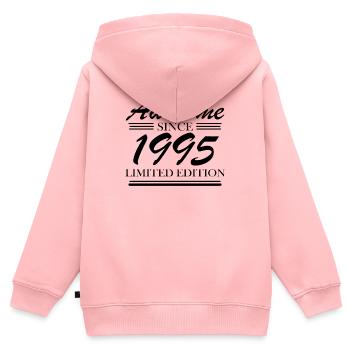 1995 - Né en 1995 - Fantastique depuis 1995 - Sweat Premium à capuche zippé enfant bio - rose - Dos - AI Model Kid Female (0cm)