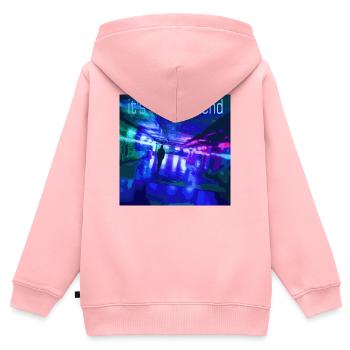 Es ist nicht das Ende Neon Tunnel - Kinder Premium Organic Zip Hoodie - Rosa - Hinten - AI Model Kid Female (0cm)
