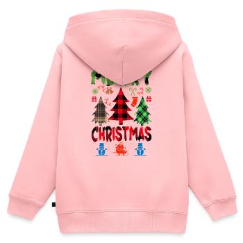 Noël, noël, noël, noël, noël, noël, noël, noël - Sweat Premium à capuche zippé enfant bio - rose - Dos - AI Model Kid Female (0cm)