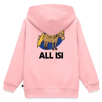 Icelandic Pooys Cool Statement Icelandic Horses Horse Fan - Sweat Premium à capuche zippé enfant bio - rose - Dos - AI Model Kid Female (0cm)