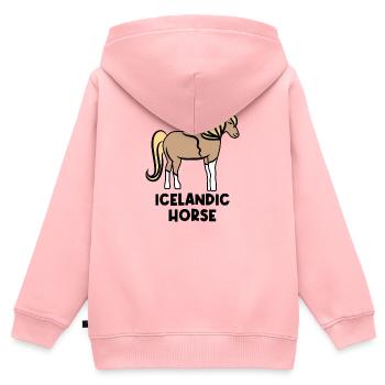 Islandpferde Pferdenarr Haflinger Ross Spruch - Kinder Premium Organic Zip Hoodie - Rosa - Hinten - AI Model Kid Female (0cm)