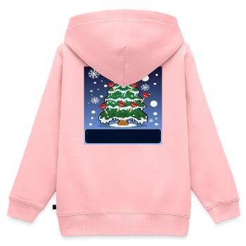 INSTALLATIONS SANITAIRES PLOMBIER DE NOËL PÖMPEL - Sweat Premium à capuche zippé enfant bio - rose - Dos - AI Model Kid Female (0cm)