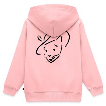 chat botté - Sweat Premium à capuche zippé enfant bio - rose - Dos - AI Model Kid Female (0cm)