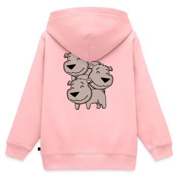 Niedliche Bären - Bär - Kinder Premium Organic Zip Hoodie - Rosa - Hinten - AI Model Kid Female (0cm)