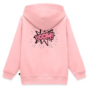 Boom rosa - Kinder Premium Organic Zip Hoodie - Rosa - Hinten - AI Model Kid Female (0cm)