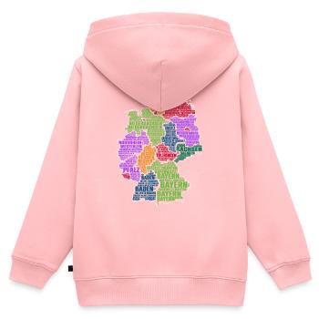 Deutschland Karte - Kinder Premium Organic Zip Hoodie - Rosa - Hinten - AI Model Kid Female (0cm)