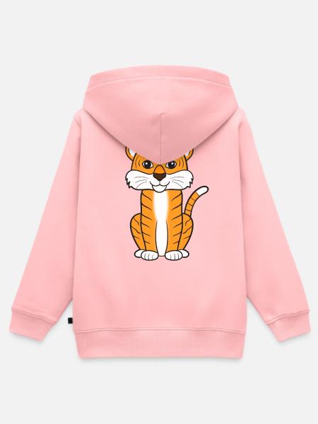 Tiger - Kinder Premium Organic Zip Hoodie - Rosa
