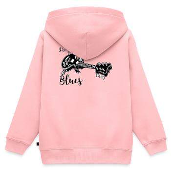 Ich habe den Blues - Kinder Premium Organic Zip Hoodie - Rosa - Hinten - AI Model Kid Female (0cm)