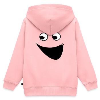 Happy Face Smile Cartoon Positives Lachen - Kinder Premium Organic Zip Hoodie - Rosa - Hinten - AI Model Kid Female (0cm)