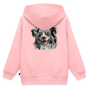 Australian Shepherd - Kinder Premium Organic Zip Hoodie - Rosa - Hinten - AI Model Kid Female (0cm)