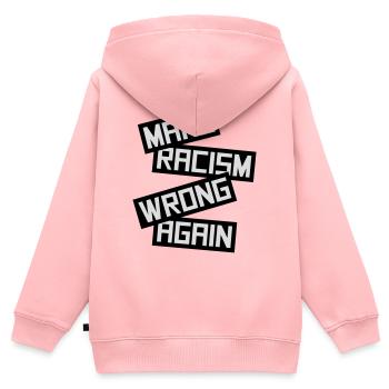 Rendre le racisme répréhensible - Sweat Premium à capuche zippé enfant bio - rose - Dos - AI Model Kid Female (0cm)