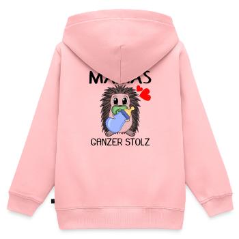 Baby Geburt Schwanger Babyspruch - Kinder Premium Organic Zip Hoodie - Rosa - Hinten - AI Model Kid Female (0cm)
