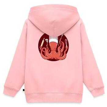 Octopus Chef de Cuisine - Kinder Premium Organic Zip Hoodie - Rosa - Hinten - AI Model Kid Female (0cm)
