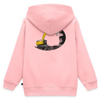 Abreißbagger mit Schrottschere - Kinder Premium Organic Zip Hoodie - Rosa - Hinten - AI Model Kid Female (0cm)