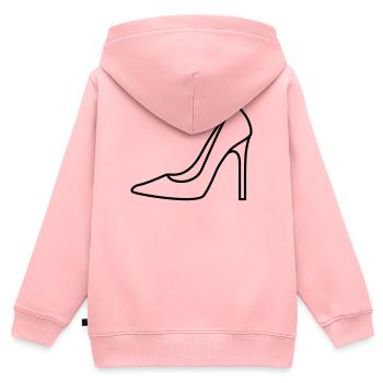 High Heel Icon Schuh Frauen Damen Kontur anpassbar - Kinder Premium Organic Zip Hoodie - Rosa - Hinten - AI Model Kid Female (0cm)