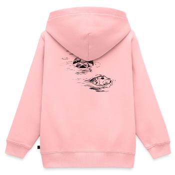 hand drawn seals, Shetland - Kids Premium Organic Zip-up Hoodie - rose - Back - AI Model Kid Female (0cm)