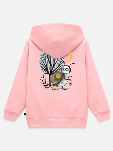 Mondnacht Waldkäfer-Tierchen - Kinder Premium Organic Zip Hoodie - Rosa