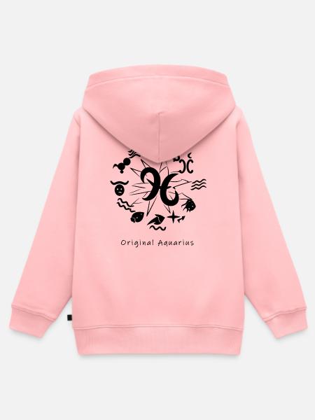 Sternzeichen Wassermann 003 schwarz - Kinder Premium Organic Zip Hoodie - Rosa