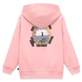 Kanaren mit eigener Note - sonnigen Spaß am Strand - Kinder Premium Organic Zip Hoodie - Rosa - Hinten - AI Model Kid Female (0cm)