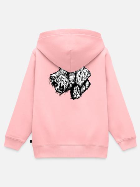Deutsch Drahthaar Portrait - Kinder Premium Organic Zip Hoodie - Rosa