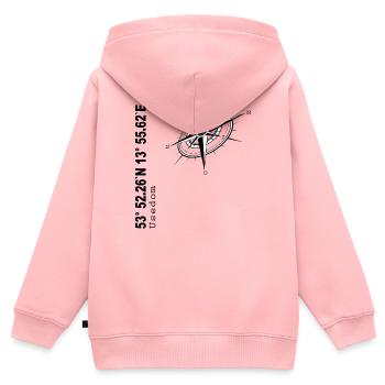 Usedom - Kinder Premium Organic Zip Hoodie - Rosa - Hinten - AI Model Kid Female (0cm)