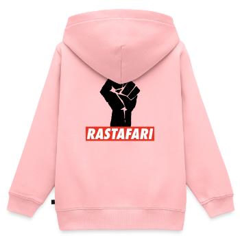 Rastafari Rasta Power Reggae United Rasta Roots - Kinder Premium Organic Zip Hoodie - Rosa - Hinten - AI Model Kid Female (0cm)