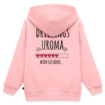 werdende Drillingsuroma Schwangerschaft Drillinge - Kinder Premium Organic Zip Hoodie - Rosa - Hinten - AI Model Kid Female (0cm)