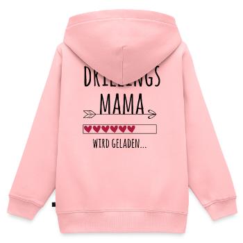 werdende Drillingsmama Schwangerschaft Drillinge - Kinder Premium Organic Zip Hoodie - Rosa - Hinten - AI Model Kid Female (0cm)
