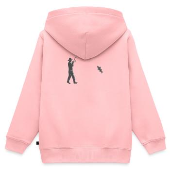 Zander Angler - Kinder Premium Organic Zip Hoodie - Rosa - Hinten - AI Model Kid Female (0cm)