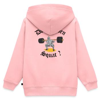 Ritter-Gewichtheber - Kinder Premium Organic Zip Hoodie - Rosa - Hinten - AI Model Kid Female (0cm)