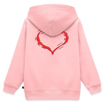 Herz - Kinder Premium Organic Zip Hoodie - Rosa - Hinten - AI Model Kid Female (0cm)